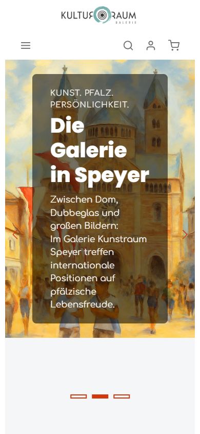 Mobile Startseite der Galerie mit Gemälde des Speyerer Doms