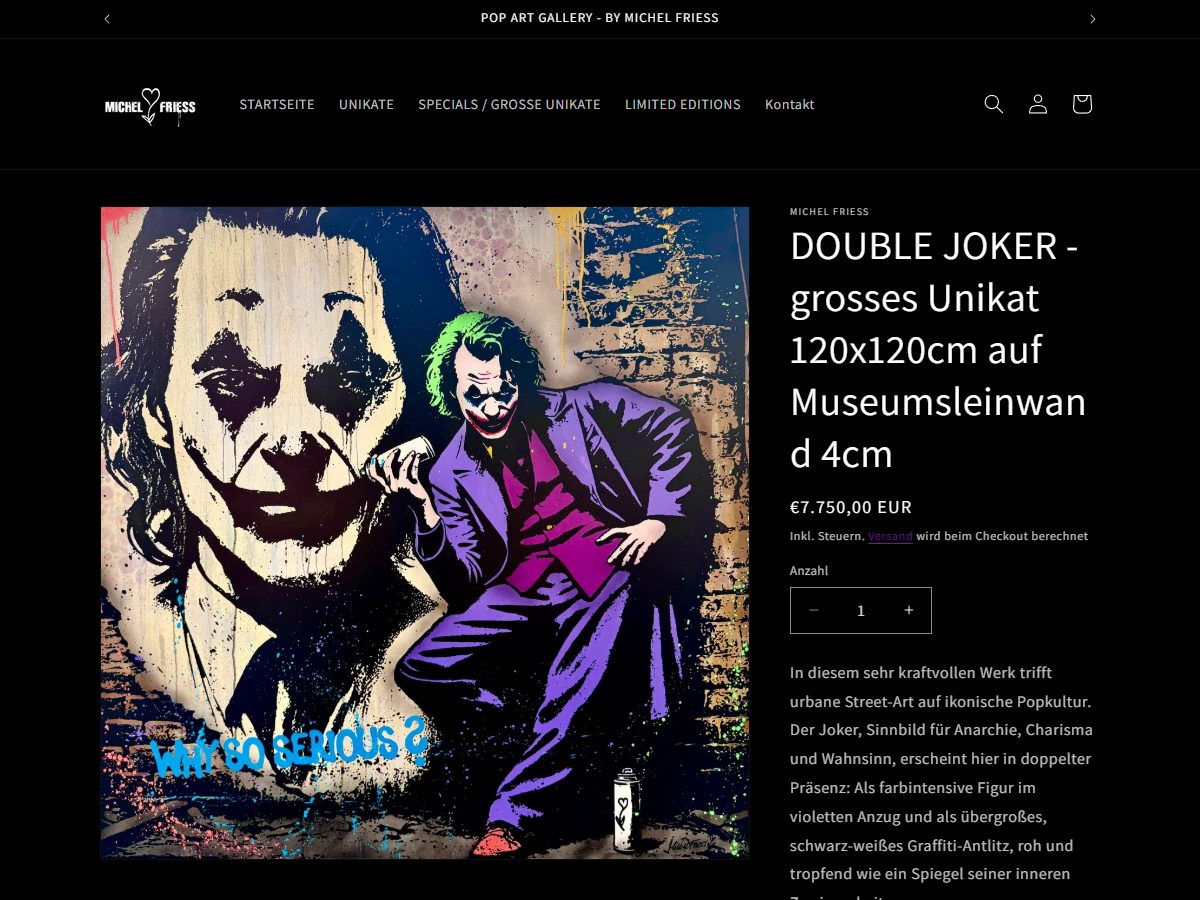 Produktseite des Werks Double Joker mit großem Bild, Format, Preis und ausführlicher Werkbeschreibung
