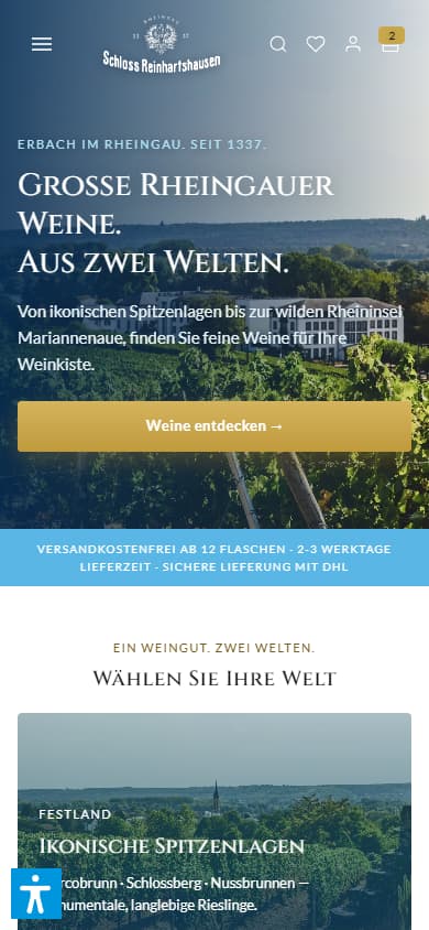 Mobile Startseite von Schloss Reinhartshausen